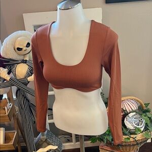Aerie Offline Long Sleeve Crop Top